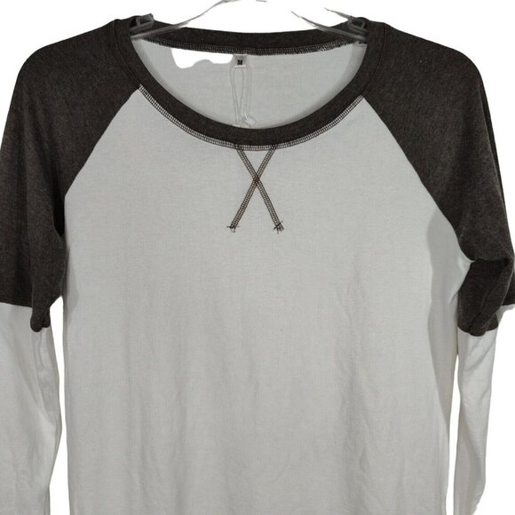 Todolor T-Shirt Shirt Men Size M Cream Brown Long Sleeve NEW - Picture 2 of 8